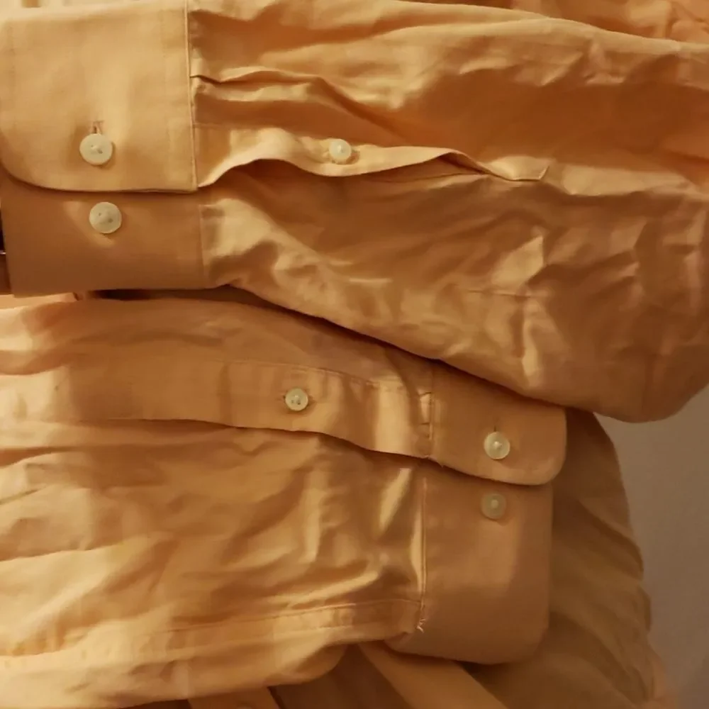 Banana Republic Mens XL‎ Peach Orange Button Down Long Sleeve Shirt Pocket